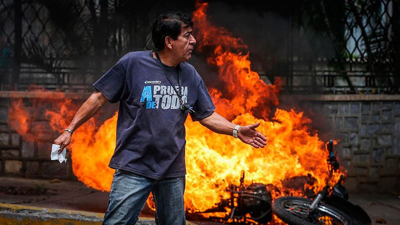 Masiva marcha opositora en Venezuela.  Foto: AP. 