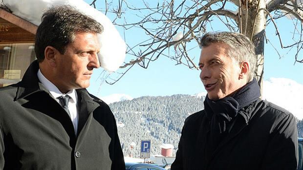 Massa y Macri, juntos en Davos.