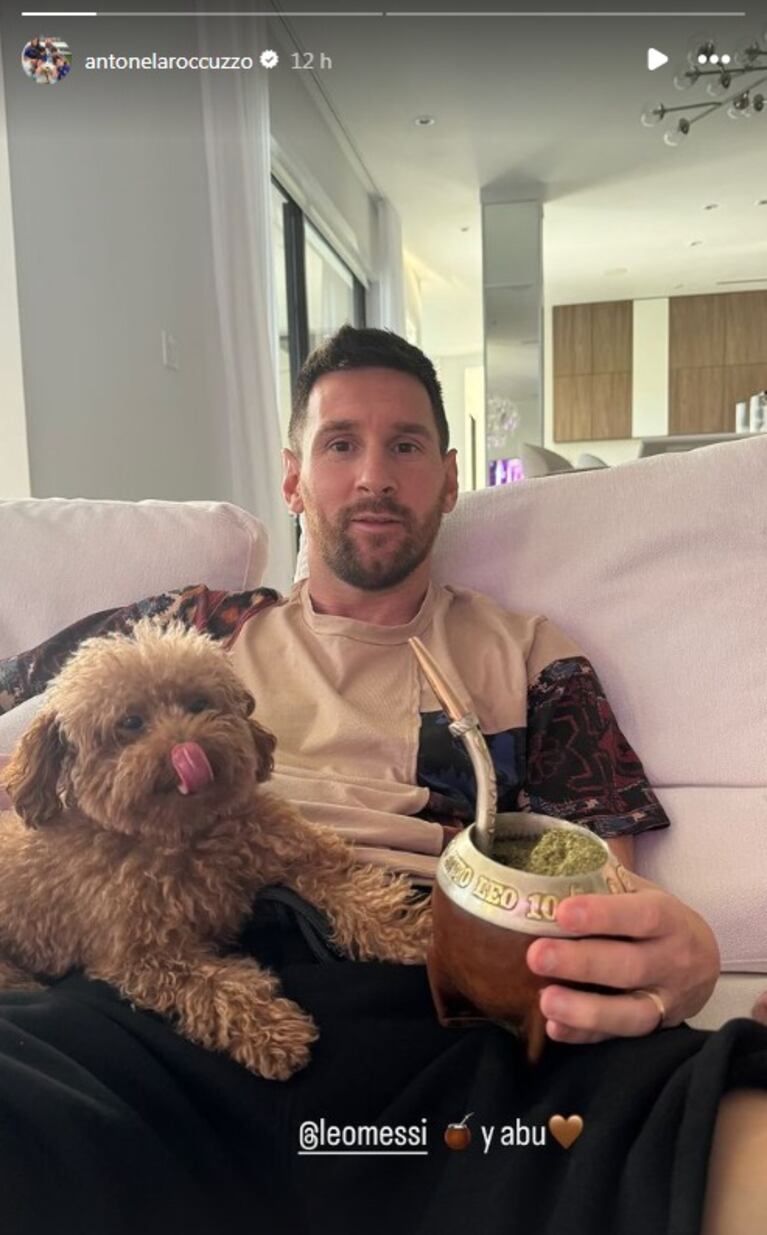 Mate, su perro caniche y buena compañía: así se recupera Messi de la lesión del tobillo