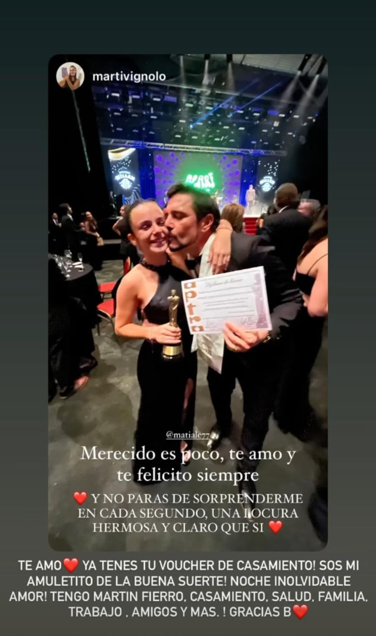 Matías Alé sorprendió a su novia con una propuesta en vivo: “¿Te querés...?”