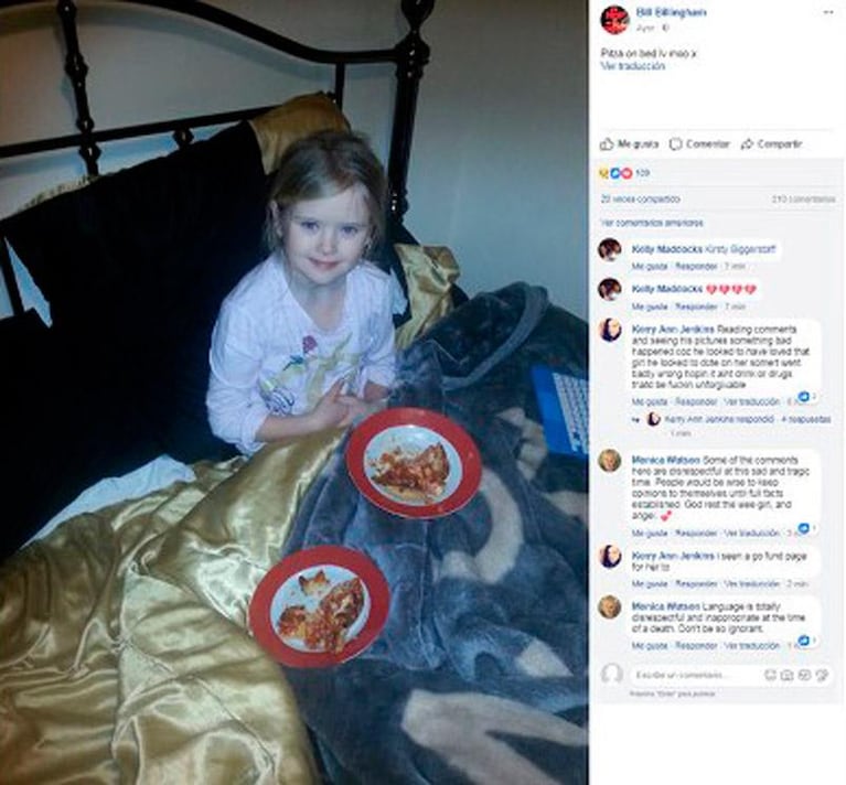 Mató a su hija de 8 años después de publicar una foto de ella en Facebook