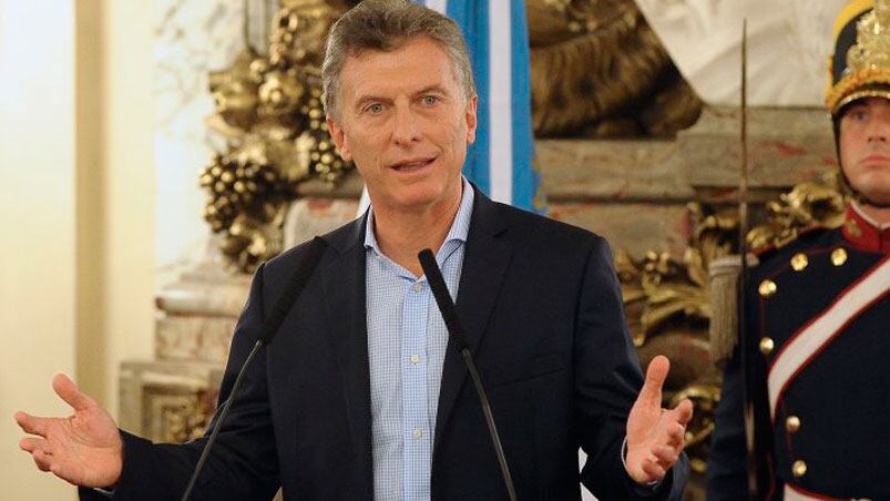 Mauricio Macri en la conferencia de prensa en Casa Rosada. 