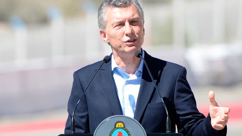 Mauricio Macri en la inauguración de una obra que estuvo frenada durante diez años.