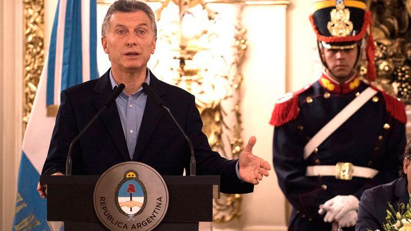 Mauricio Macri junto a Horacio Rodríguez Larreta y el ministro Justicia.