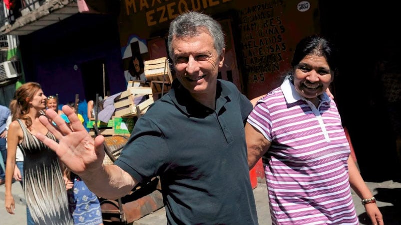 Mauricio Macri junto a Margarita Barrientos. 