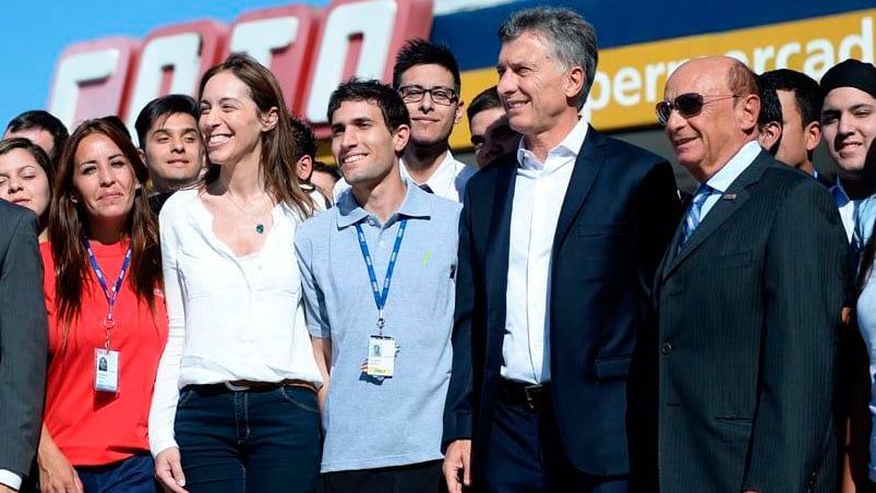 Mauricio Macri junto a María Eugenia Vidal, en Ciudadela. 