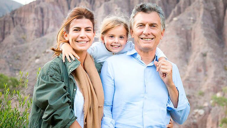 Mauricio Macri junto a su esposa Juliana Awada y su hija Antonia.