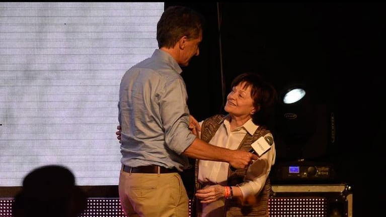 Mauricio Macri junto a su secretaria Anita.