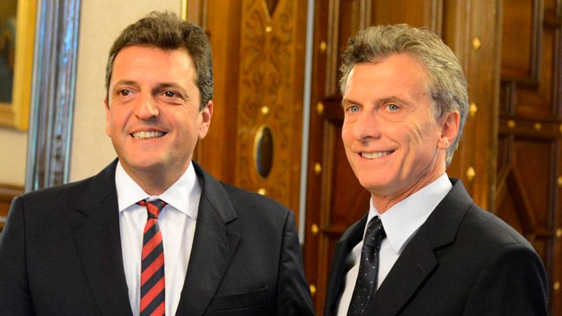 Mauricio Macri y Sergio Massa  en Casa de Gobierno.