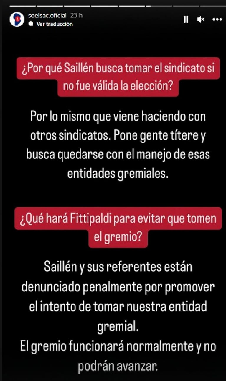 Máxima tensión por cruces entre Saillén y Fittipaldi por el liderazgo de Soelsac