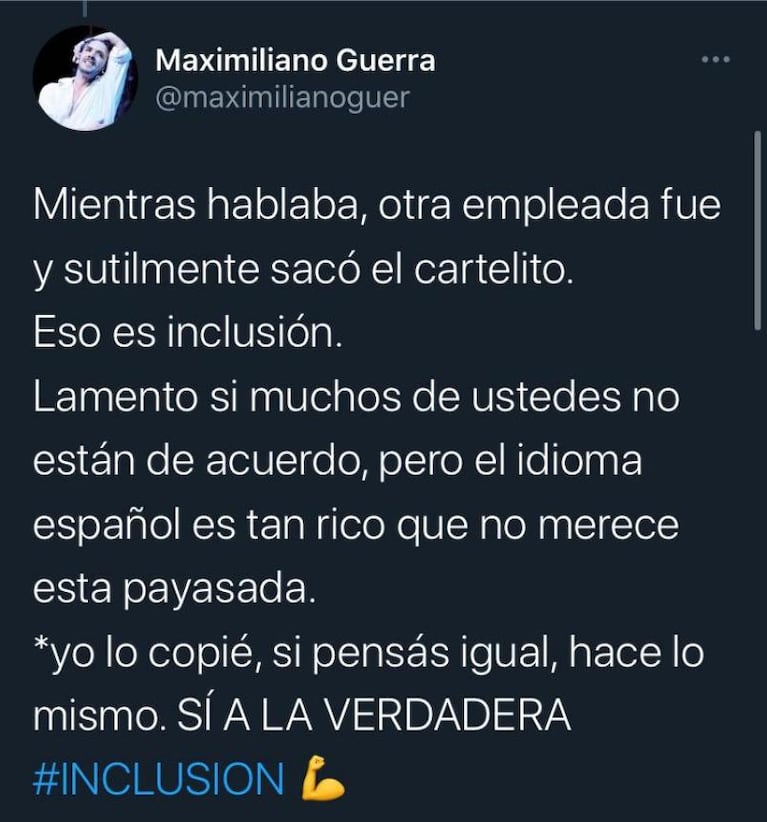 Maximiliano Guerra y una fuerte crítica al lenguaje inclusivo: "Es una payasada"