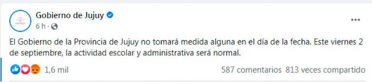 Mendoza y Jujuy no adhirieron al feriado nacional