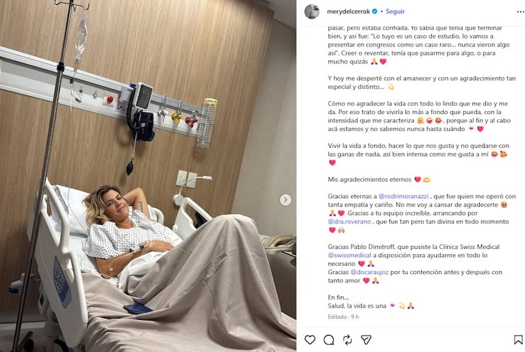 Mery del Cerro recordó la operación por un tumor de 7 cm y mostró fotos impactantes: “Mi renacer”