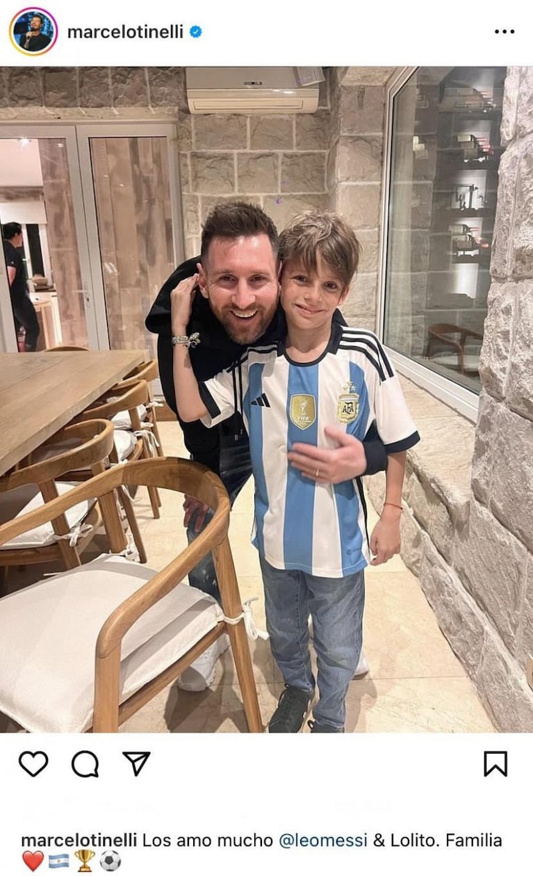 Messi cenó con Tinelli y su familia: las fotos de la noche íntima