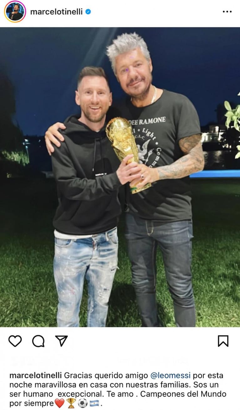 Messi cenó con Tinelli y su familia: las fotos de la noche íntima