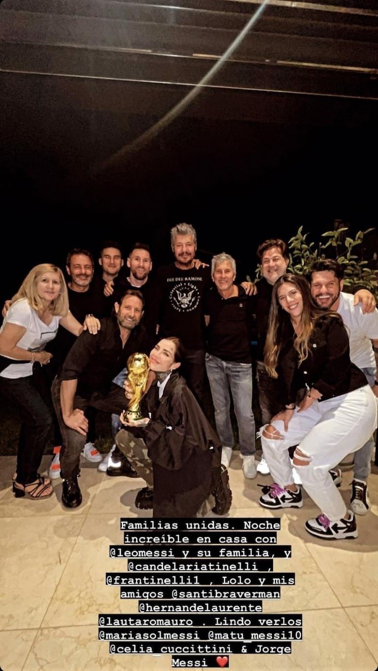 Messi cenó con Tinelli y su familia: las fotos de la noche íntima