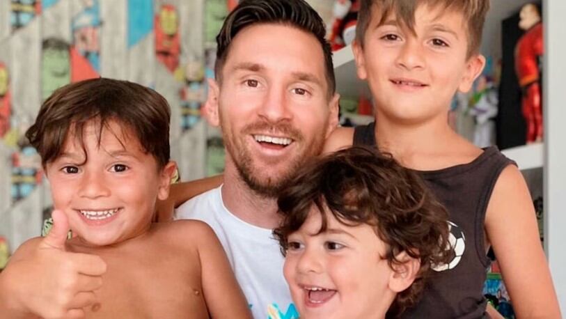 Messi comiendo junto a sus hijos. (Foto: Instagram/@leomessi).