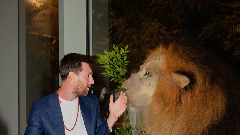 Messi con leones en la India.