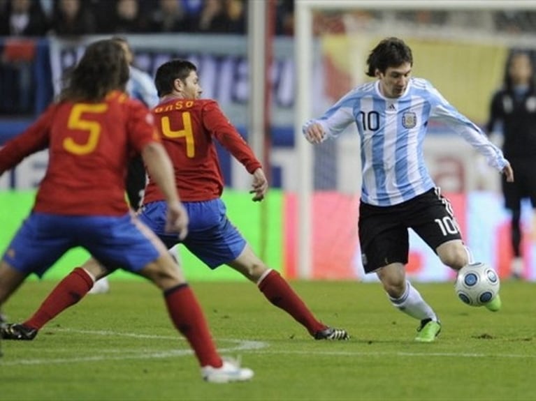 Messi contra España en 2009.