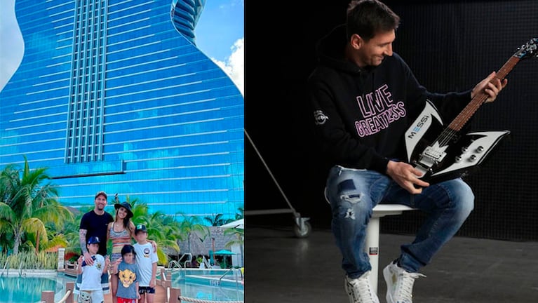 Messi dejó su huella en el Hard Rock Hotel de Miami.