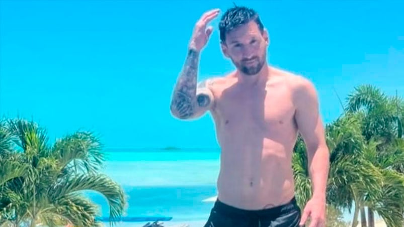 Messi disfruta de sus vacaciones en Bahamas.