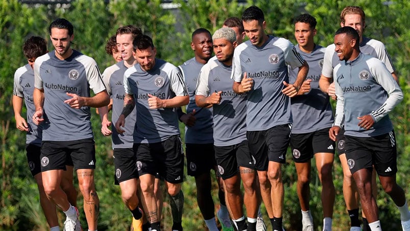 Messi en el entrenamiento con el Inter Miami. 