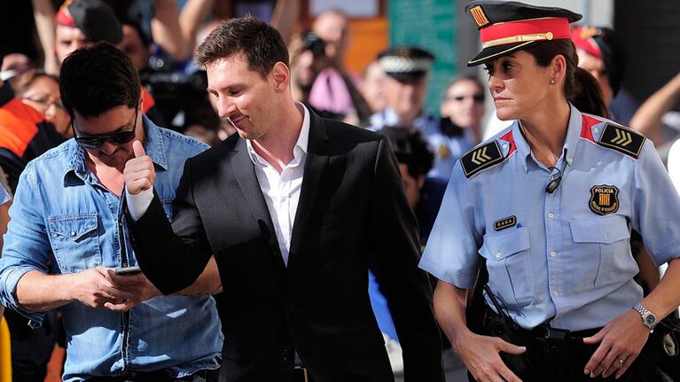 Messi en una de sus visitas a los tribunales de Barcelona.
