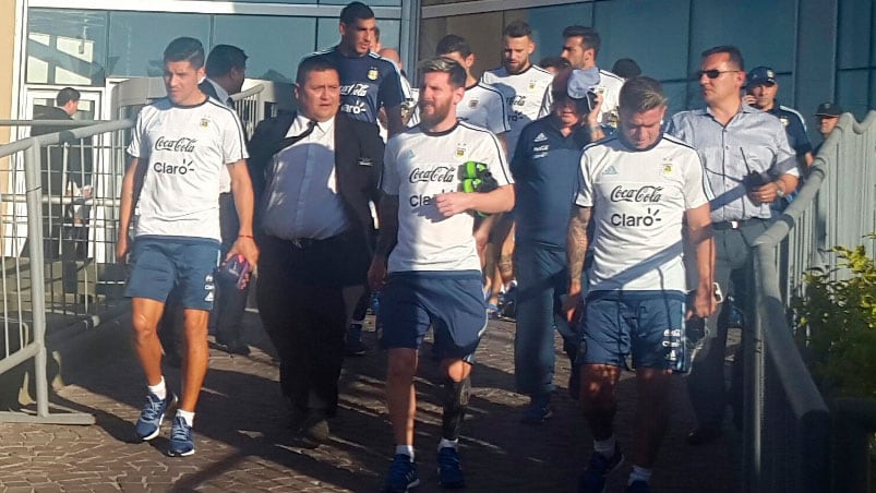 Messi encabezó la delegación argentina en San Juan. Foto: AFA.