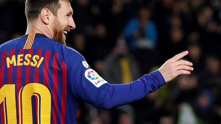Messi festeja su gol ante el Eibar en el Camp Nou.
