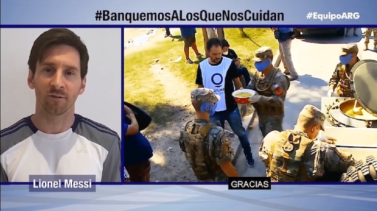 Messi fue uno de los deportistas argentinos que agradeció a médicos y enfermeros
