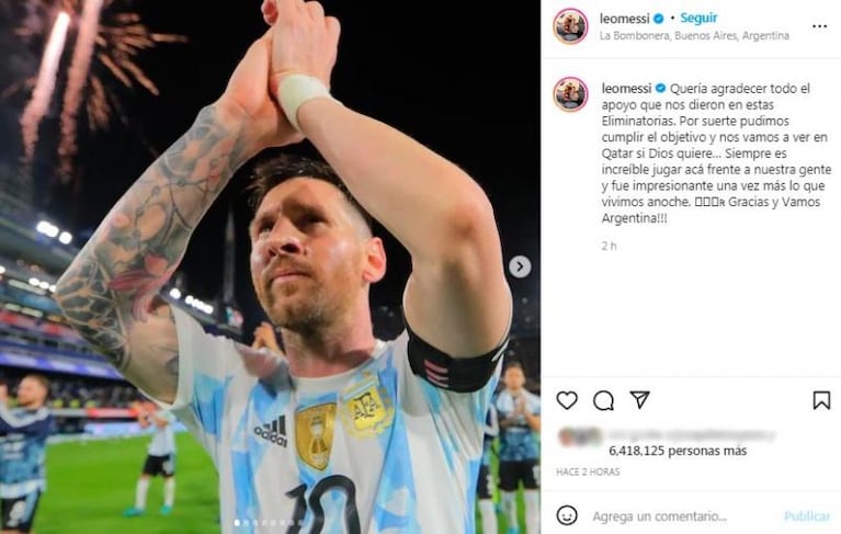 Messi les agradeció a los argentinos que acompañaron a la Selección antes del Mundial