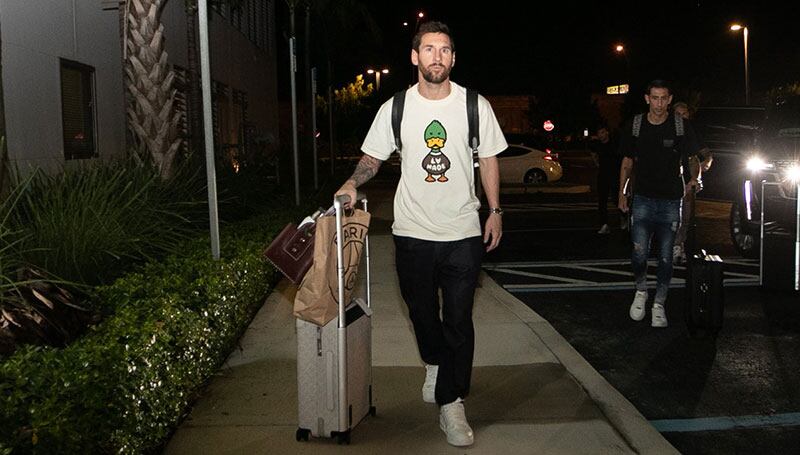 Messi llegó a concentrarse con la Selección este lunes por la mañana.