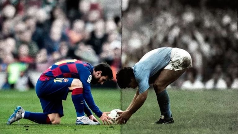 Messi, Maradona, la historia y una previa con la música de Rodrigo. / Foto: Barcelona FC