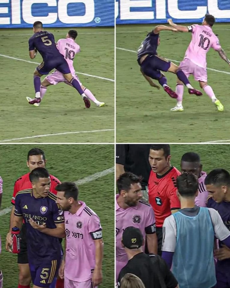 Messi metió doblete y festejo nuevo en un clásico caliente ante Orlando City