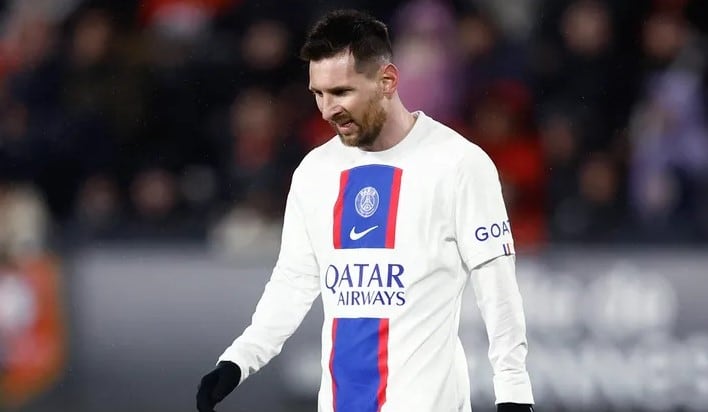 Messi no tuvo un buen partido en la derrota ante Rennes.