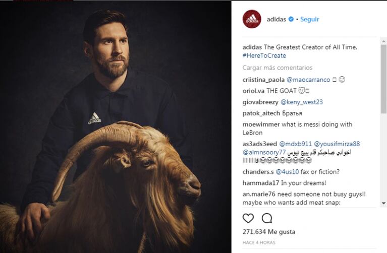 Messi presentó sus nuevos botines rodeado de cabras 