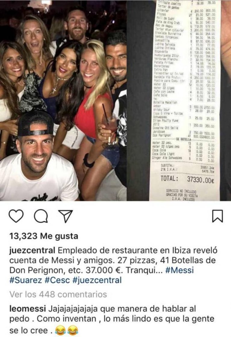 Messi se enojó y desmintió el ticket de 37 mil euros en Ibiza