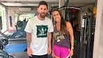 Messi sorprendió en un gimnasio de las afueras de Rosario.