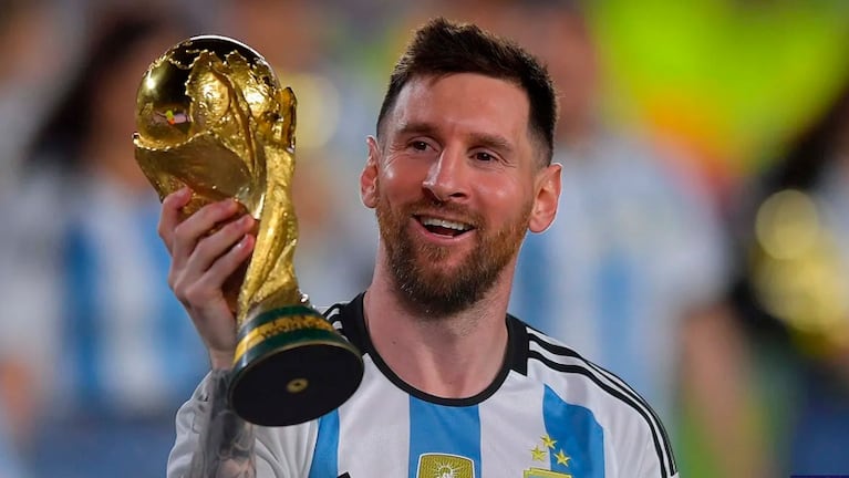 Messi tras ganar la final del Mundial. 