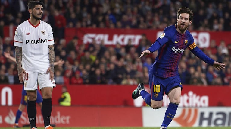 Messi volvió al gol en el partido ante Sevilla.