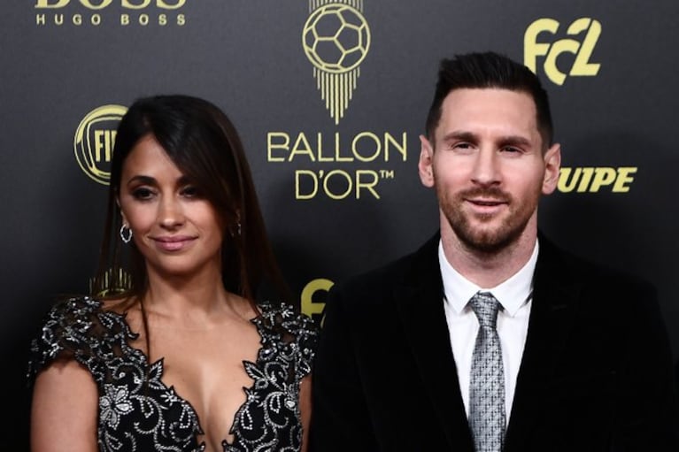Messi y Antonela, hermosos para la noche de gala.