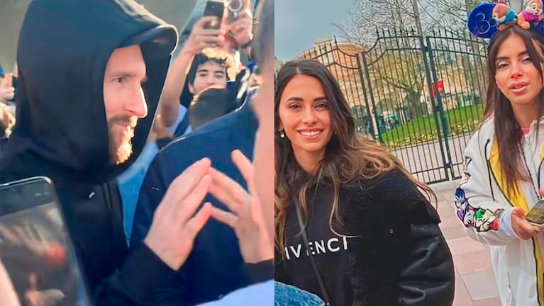 Messi y Antonela visitaron Disney de París y provocaron una revolución.