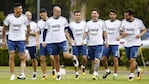 Messi y compañía en el entrenamiento de este martes. Foto: AFA