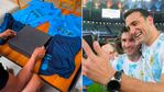 Messi y Scaloni sorprendieron al ciclista cordobés Lito Oviedo.