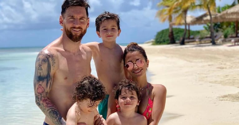 Messi y su familia volvieron a elegir la playa para disfrutar.