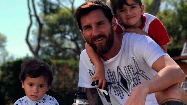 Messi y sus hijos, disfrutan de cada instante.