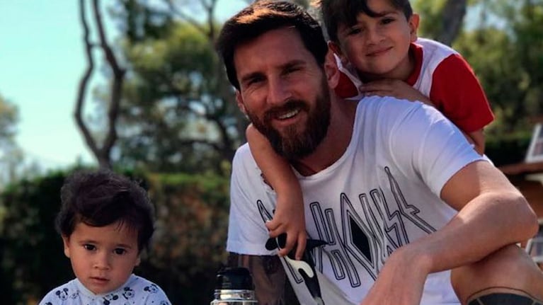 Messi y sus hijos, disfrutan de cada instante.