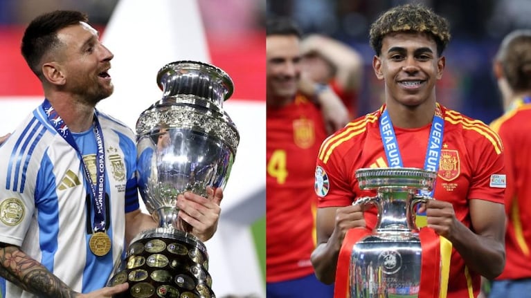 Messi y Yamal, las máximas figuras para la Finalissima, que por estos días está puesta en duda. 
