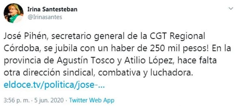 Mestre contra Schiaretti por la jubilación de Pihen: "La solidaridad le tiene que ganar a los privilegios"