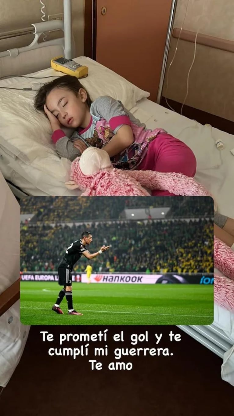 "Mi guerrera": el tierno video de la hija de Di María y la promesa que le cumplió el jugador